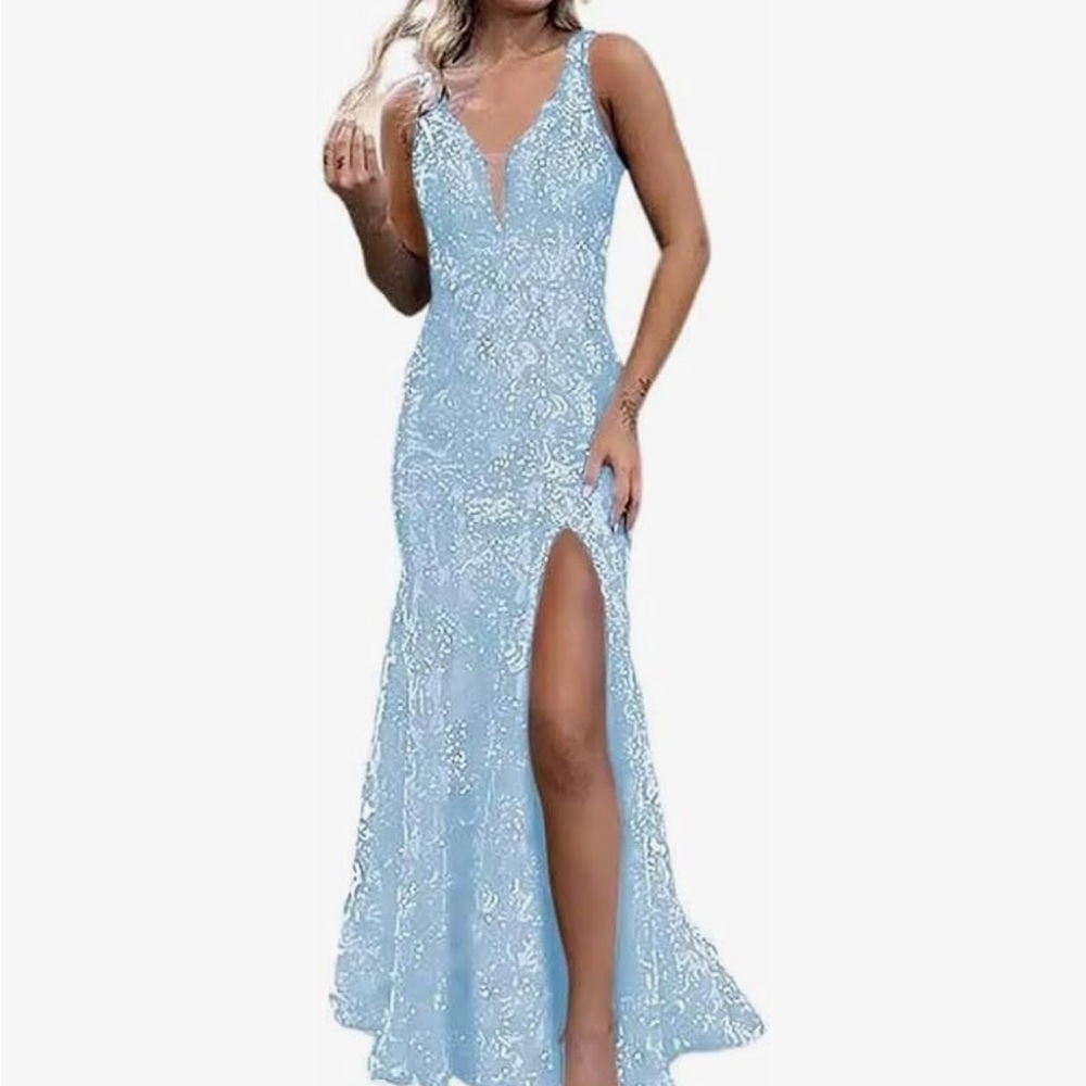 Light blue prom dress
